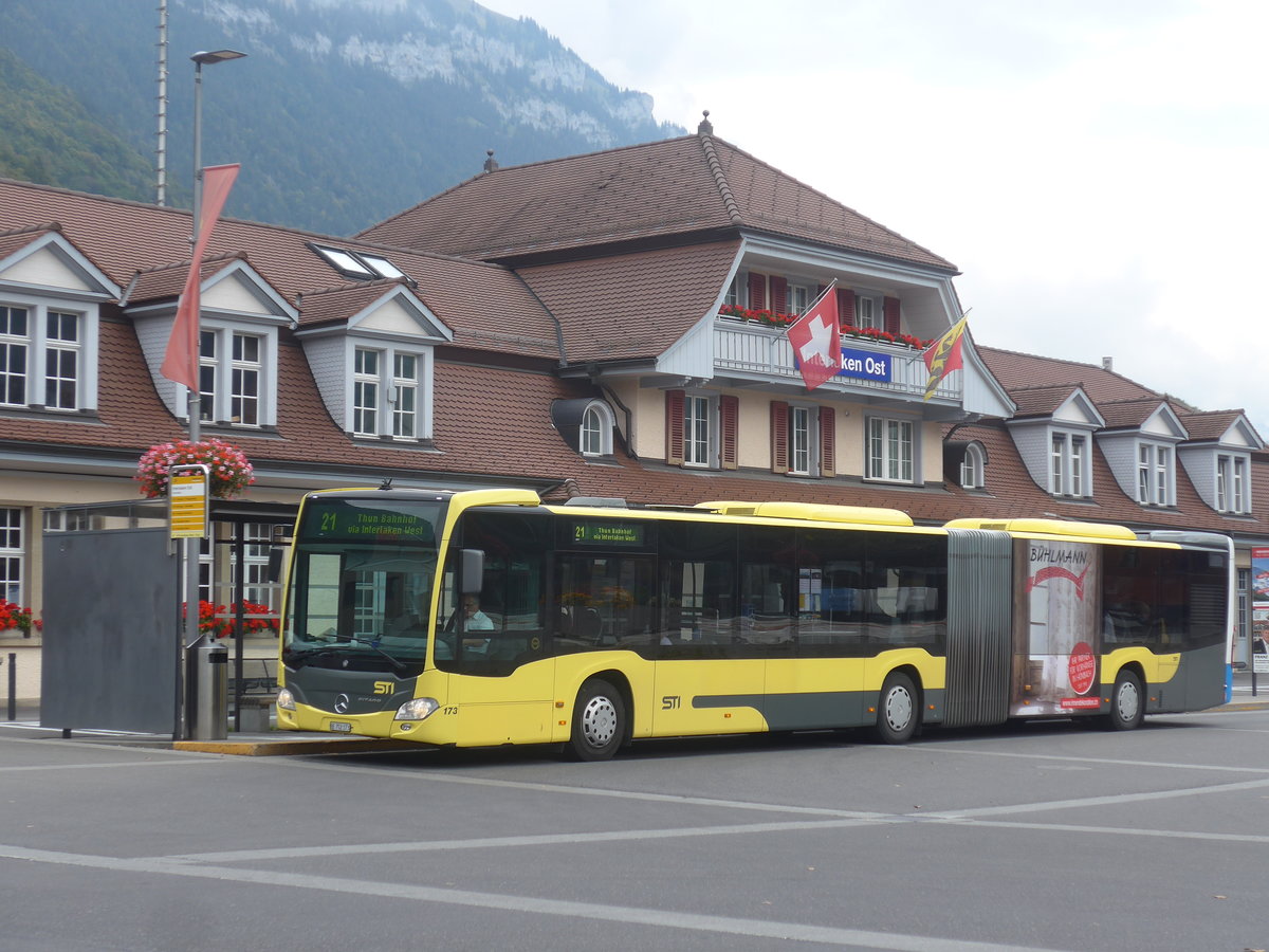 (220'912) - STI Thun - Nr. 173/BE 752'173 - Mercedes am 21. September 2020 beim Bahnhof Interlaken Ost