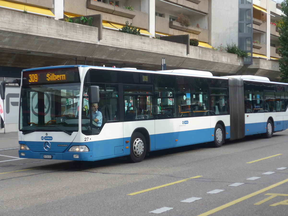 (221'003) - Limmat Bus, Dietikon - Nr. 27/ZH 726'127 - Mercedes am 22. September 2020 beim Bahnhof Dietikon