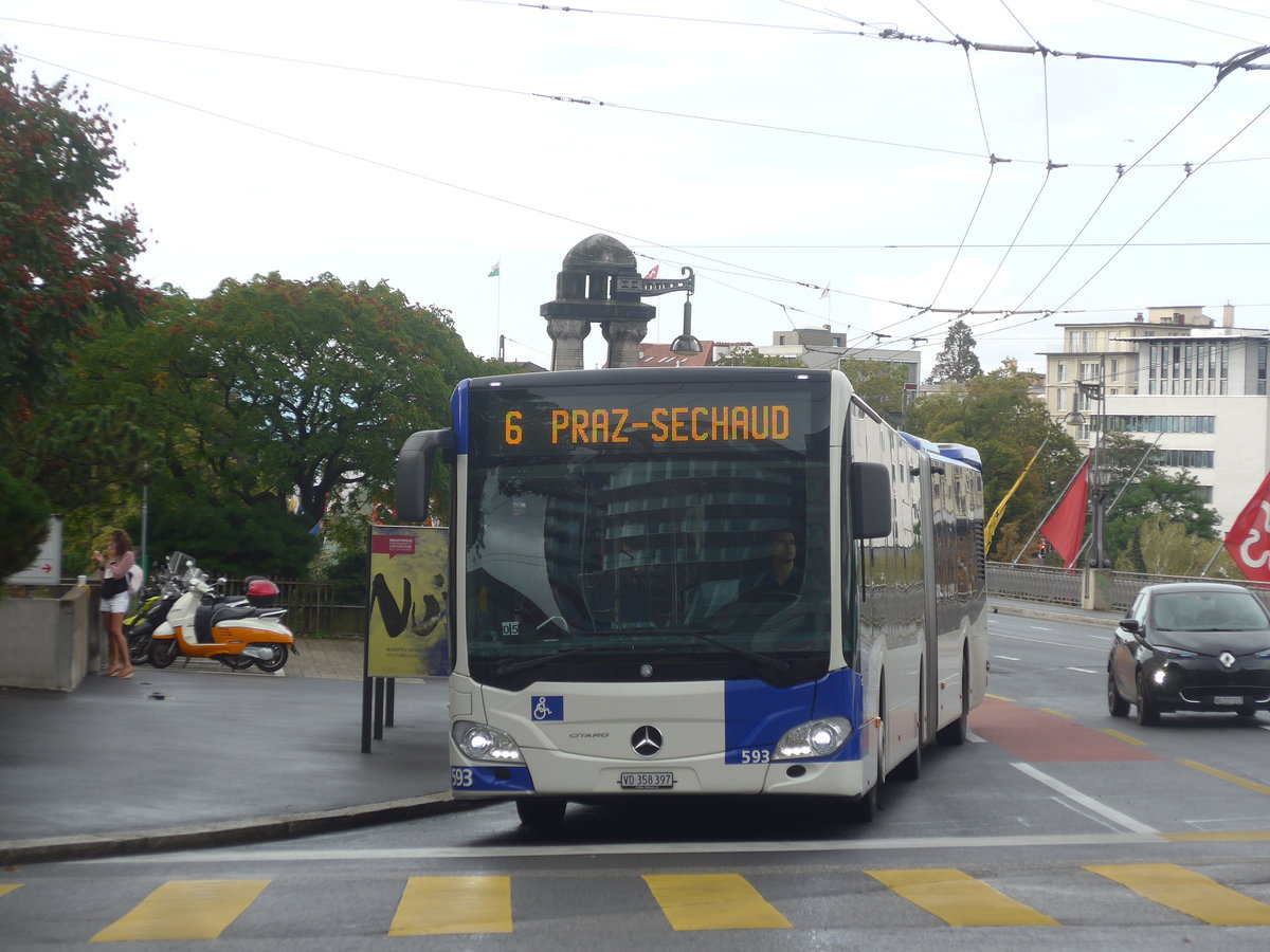 (221'028) - TL Lausanne - Nr. 593/VD 358'397 - Mercedes am 23. September 2020 in Lausanne, Chauderon