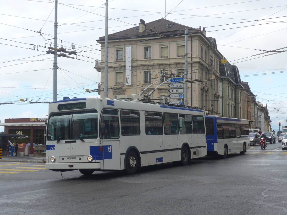 (221'041) - TL Lausanne - Nr. 772 - NAW/Lauber Trolleybus am 23. September 2020 in Lausanne, Chauderon