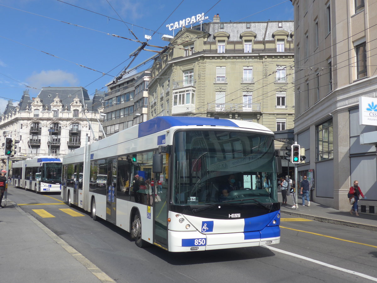 (221'093) - TL Lausanne - Nr. 850 - Hess/Hess Gelenktrolleybus am 23. September 2020 in Lausanne, Bel-Air