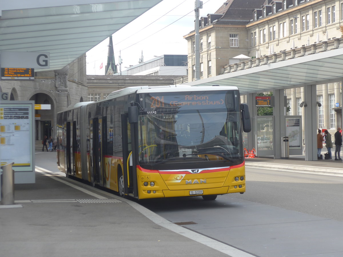 (221'232) - Eurobus, Arbon - Nr. 7/TG 52'209 - MAN am 24. September 2020 beim Bahnhof St. Gallen