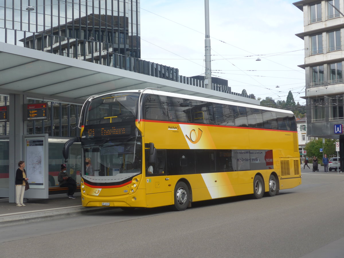 (221'252) - PostAuto Ostschweiz - AR 44'137 - Alexander Dennis am 24. September 2020 beim Bahnhof St. Gallen