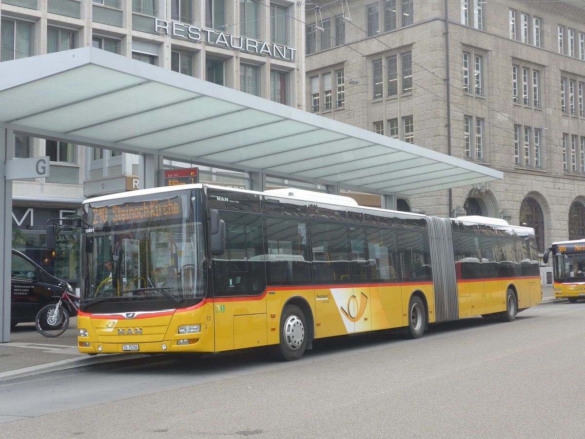 (221'256) - Eurobus, Arbon - Nr. 12/TG 75'706 - MAN am 24. September 2020 beim Bahnhof St. Gallen