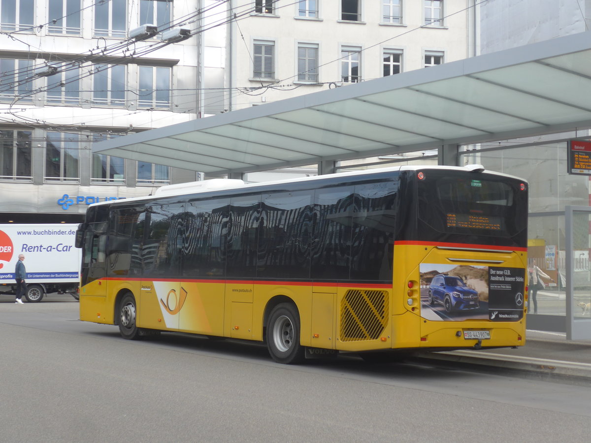 (221'260) - PostAuto Ostschweiz - SG 443'907 - Volvo am 24. September 2020 beim Bahnhof St. Gallen