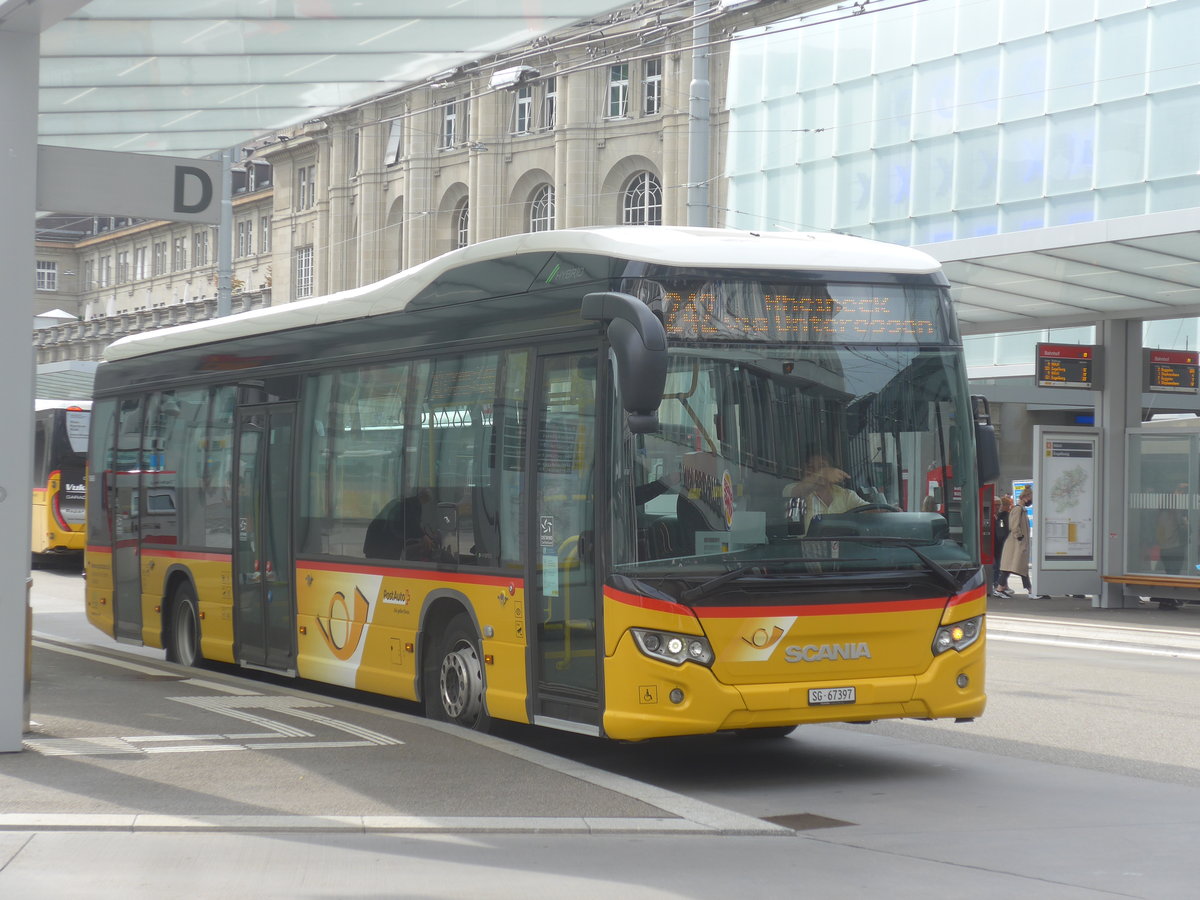 (221'307) - Schwizer, Goldach - SG 67'397 - Scania am 24. September 2020 beim Bahnhof St. Gallen