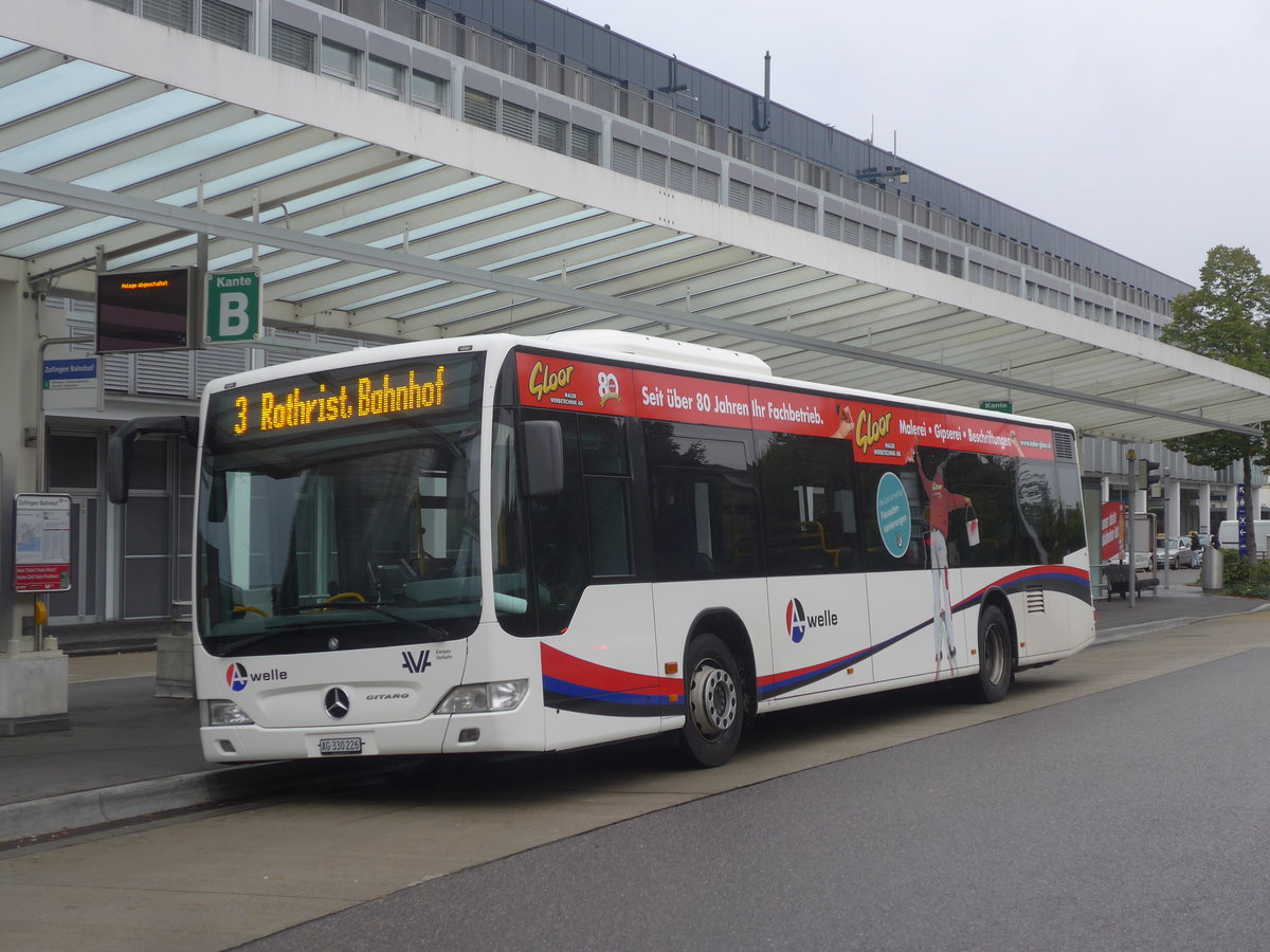 (221'312) - Limmat Bus, Dietikon - AG 330'226 - Mercedes am 25. September 2020 beim Bahnhof Zofingen