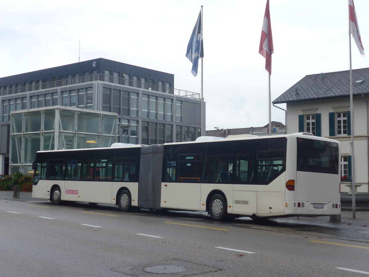 (221'347) - Interbus, Yverdon - Nr. 212/AG 559'330 - Mercedes (ex BSU Solothurn Nr. 41) am 25. September 2020 beim Bahnhof Zofingen (Einsatz Eurobus)