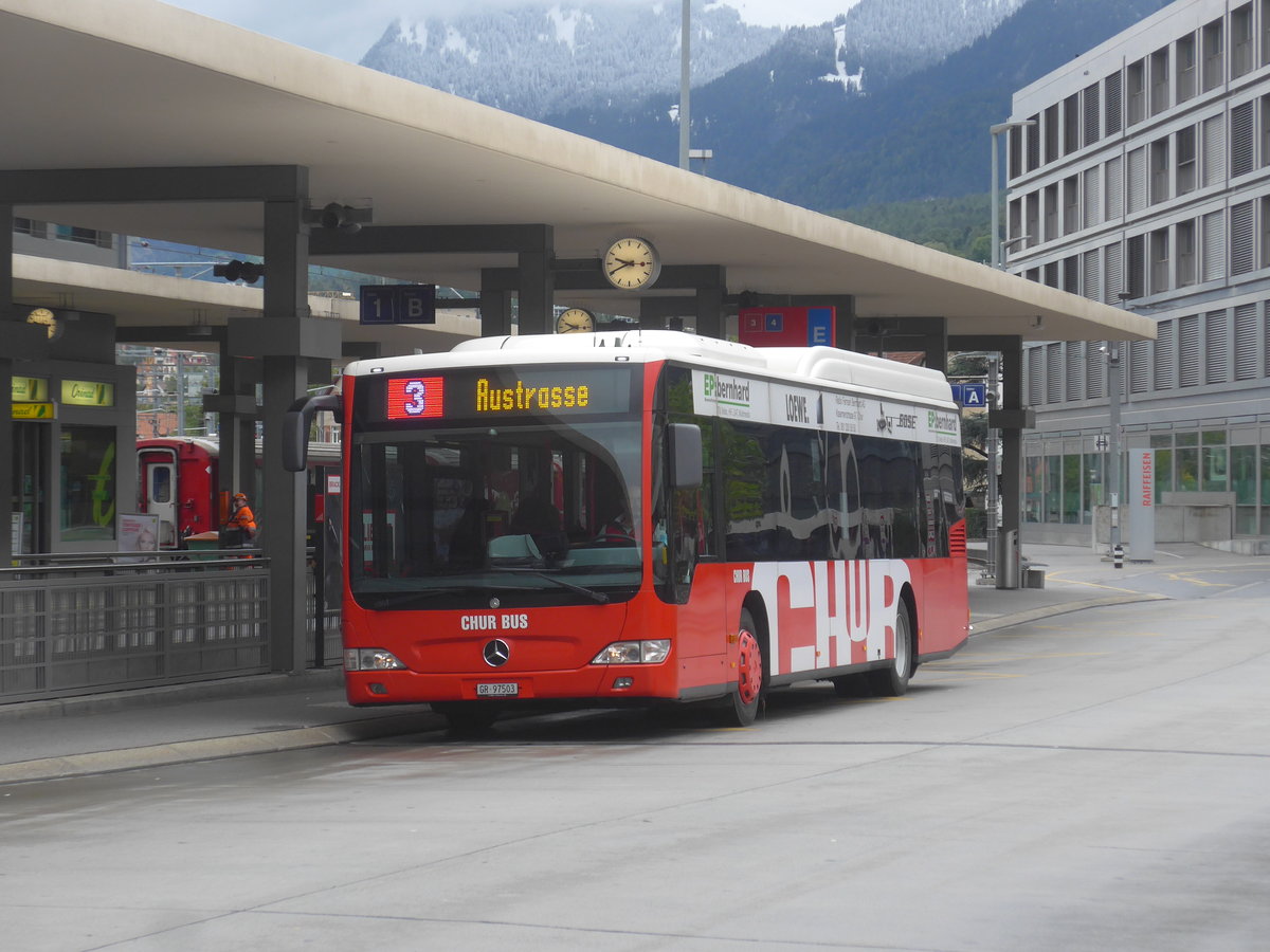 (221'442) - SBC Chur - Nr. 3/GR 97'503 - Mercedes am 26. September 2020 beim Bahnhof Chur