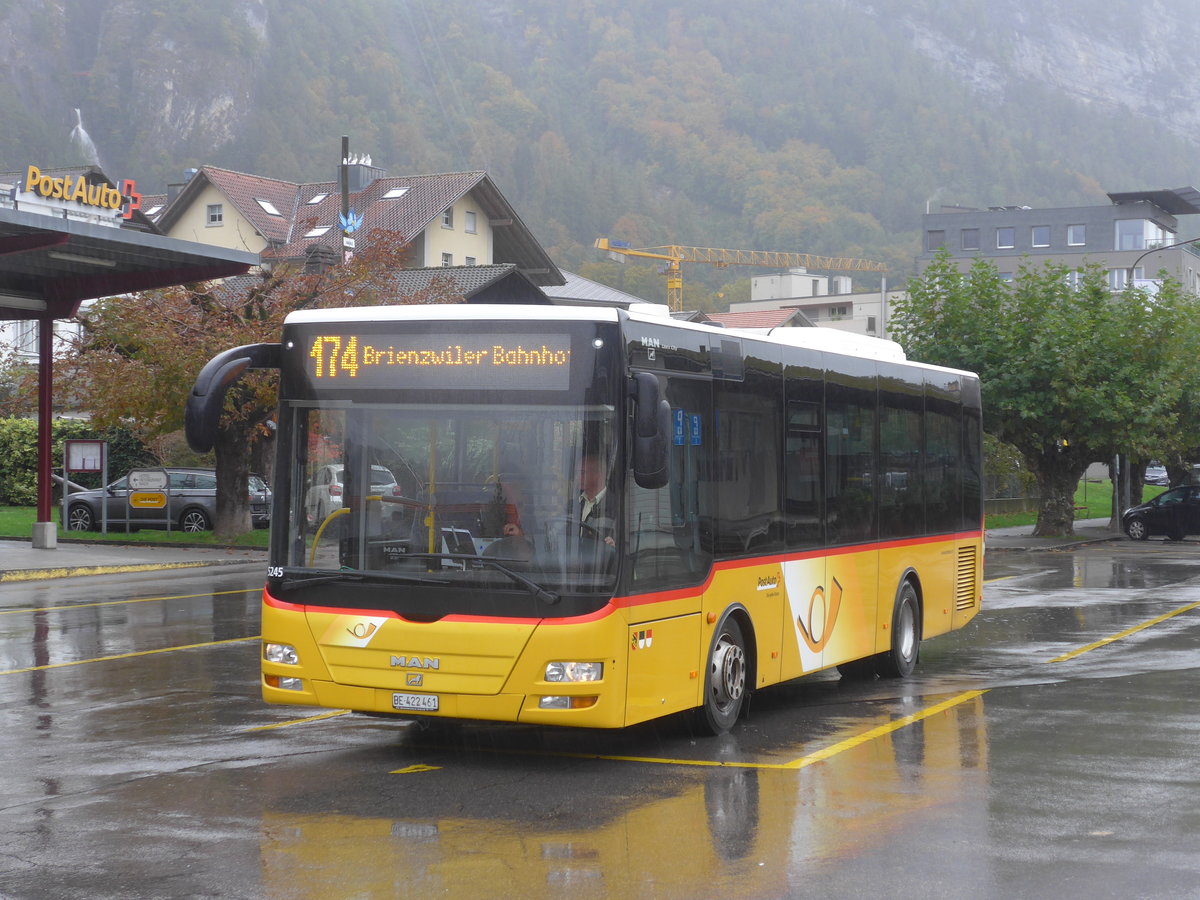 (221'660) - PostAuto Bern - BE 422'461 - MAN/Gppel (ex AVG Meiringen Nr. 61) am 10. Oktober 2020 in Meiringen, Postautostation