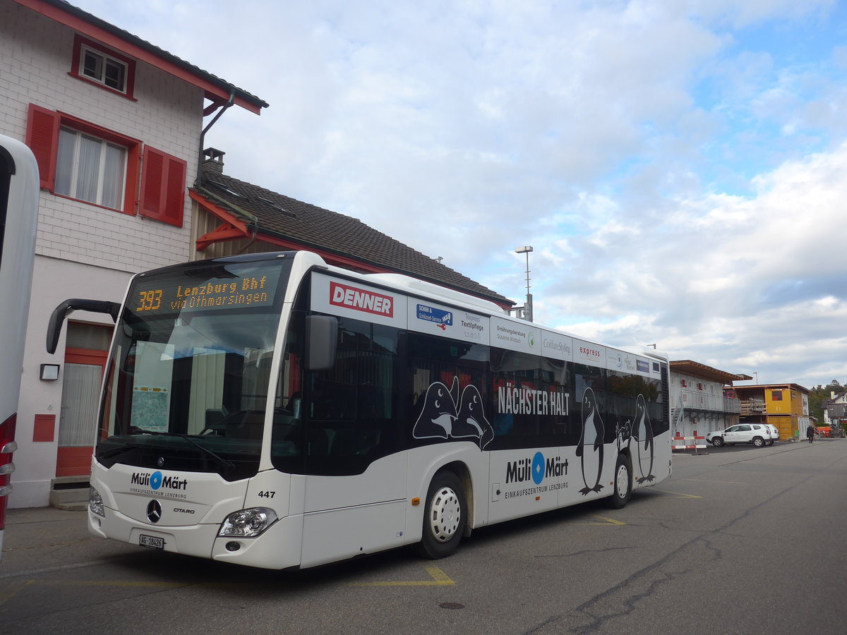(221'760) - Knecht, Windis - Nr. 447/AG 18'426 - Mercedes am 11. Oktober 2020 beim Bahnhof Mgenwil