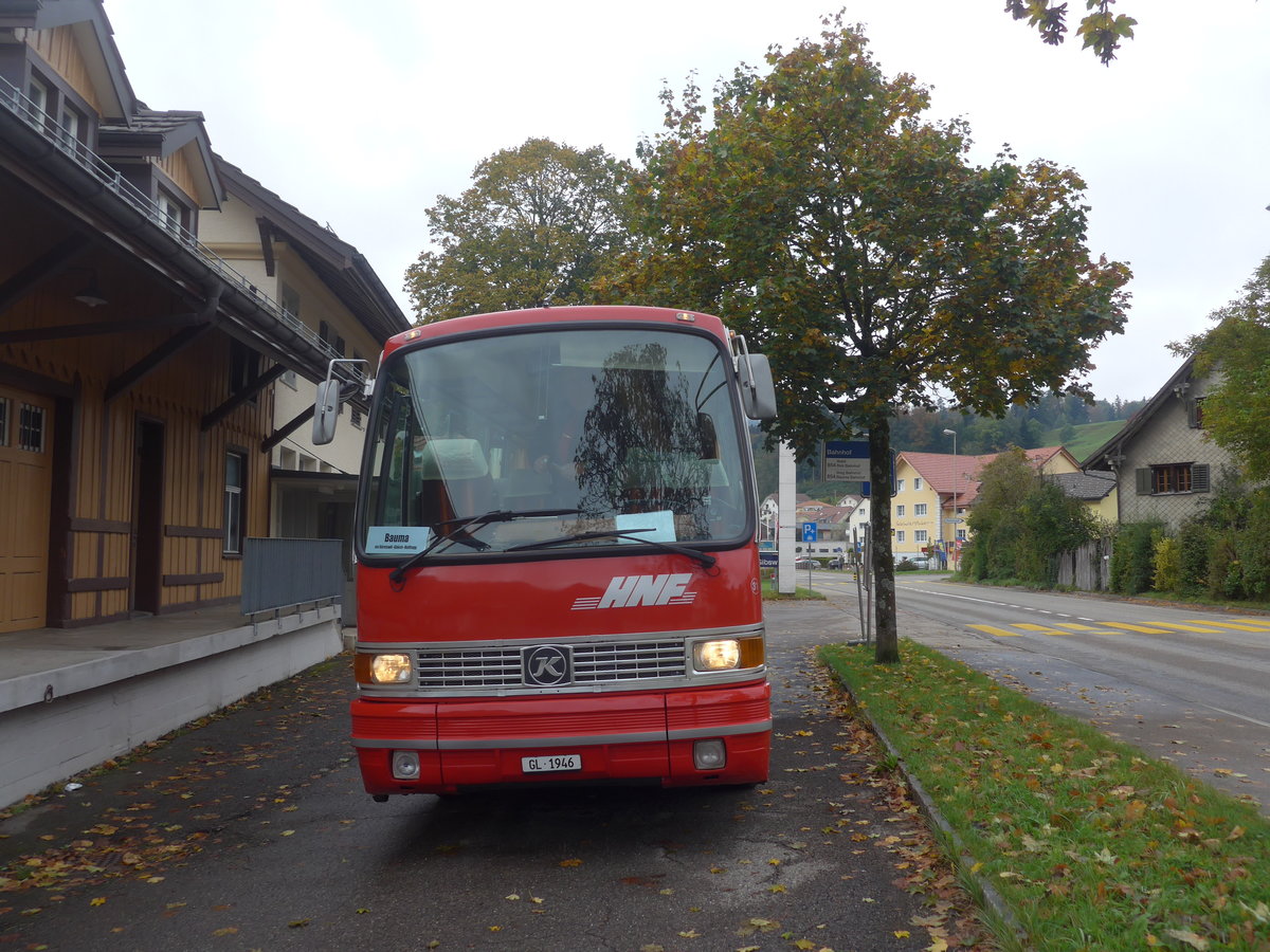 (221'814) - Biegger, Uster - Nr. 31/GL 1946 - Setra (ex AFA Adelboden Nr. 31; ex AFA Adelboden Nr. 10; ex Frhlich, Zrich) am 12. Oktober 2020 beim Bahnhof Gibswil