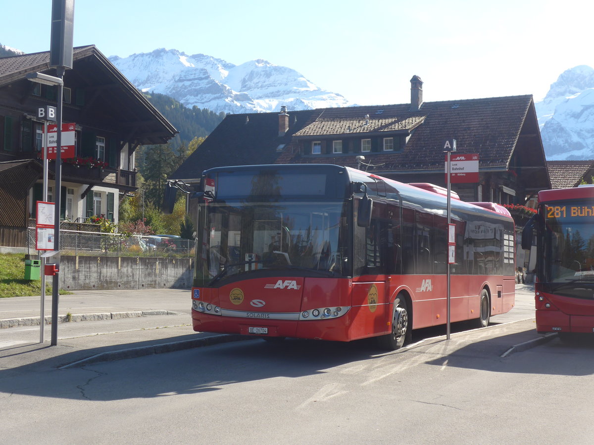 (222'092) - AFA Adelboden - Nr. 91/BE 26'704 - Solaris am 19. Oktober 2020 beim Bahnhof Lenk