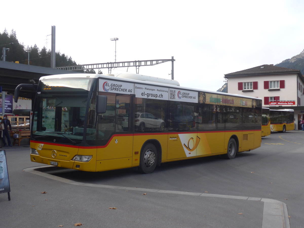 (222'169) - PostAuto Graubnden - GR 168'851 - Mercedes am 20. Oktober 2020 beim Bahnhof Klosters