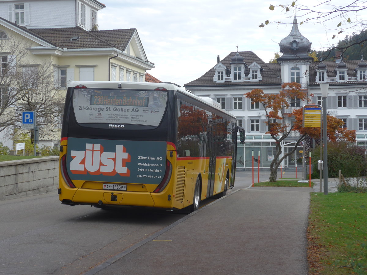 (222'324) - PostAuto Ostschweiz - AR 14'859 - Iveco am 21. Oktober 2020 in Heiden, Post