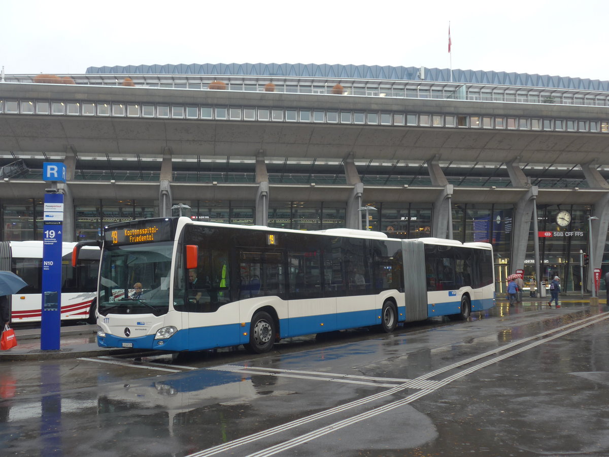(222'485) - VBL Luzern - Nr. 177/LU 240'539 - Mercedes am 23. Oktober 2020 beim Bahnhof Luzern