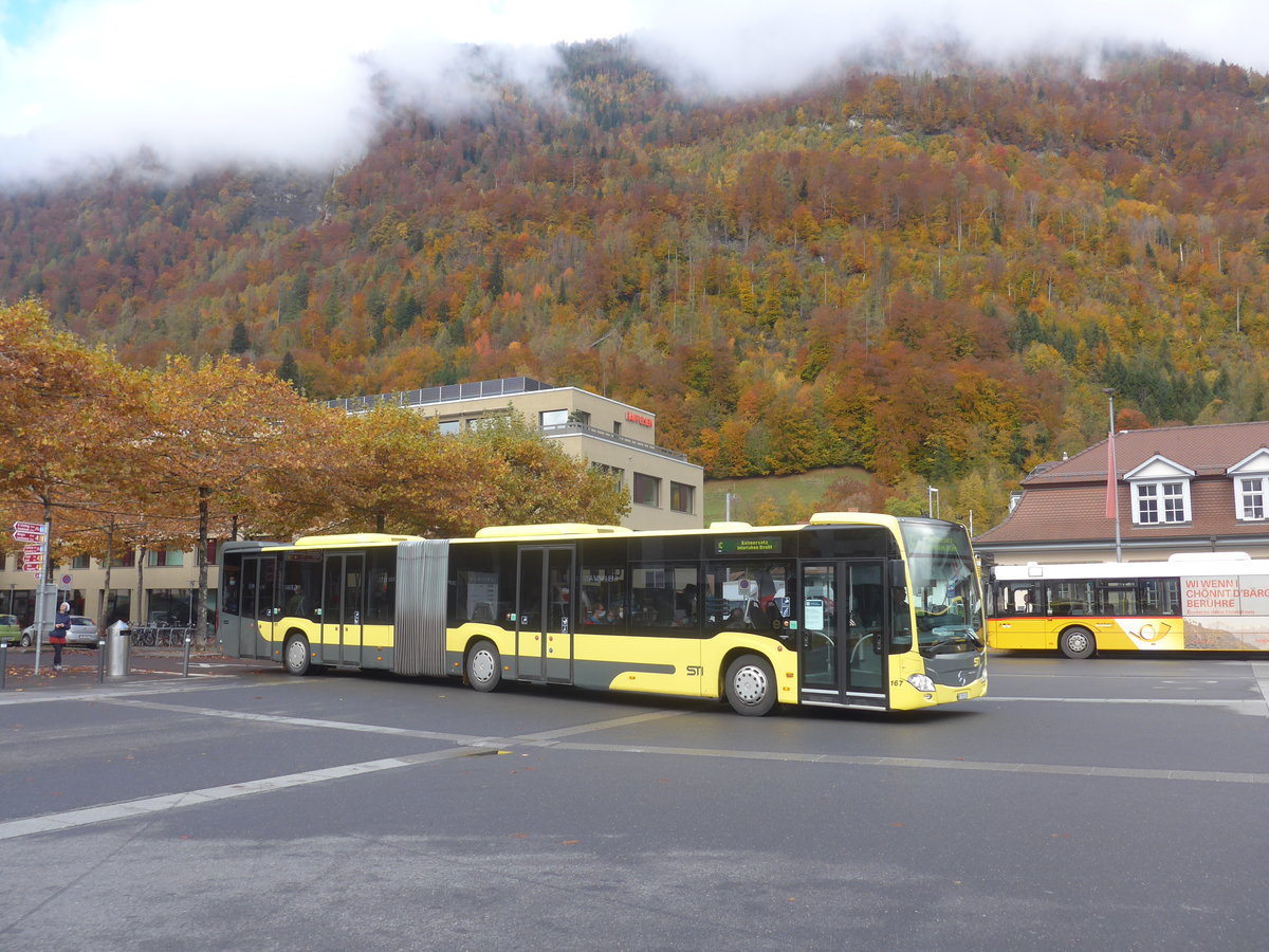 (222'611) - STI Thun - Nr. 167/BE 752'167 - Mercedes am 24. Oktober 2020 beim Bahnhof Interlaken Ost