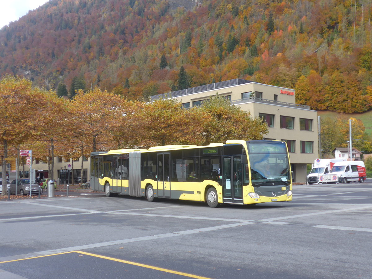 (222'623) - STI Thun - Nr. 172/BE 752'172 - Mercedes am 24. Oktober 2020 beim Bahnhof Interlaken Ost