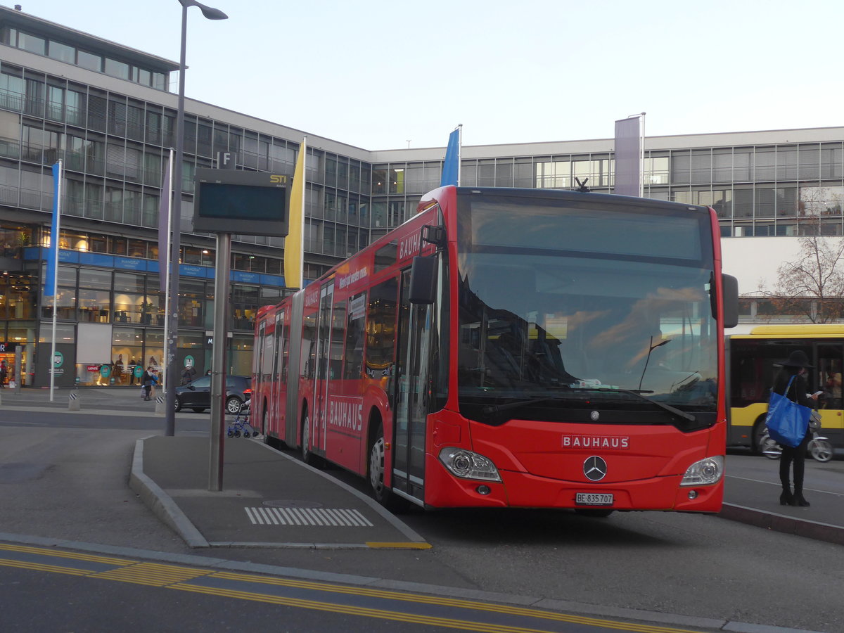 (222'727) - STI Thun - Nr. 707/BE 835'707 - Mercedes am 31. Oktober 2020 beim Bahnhof Thun