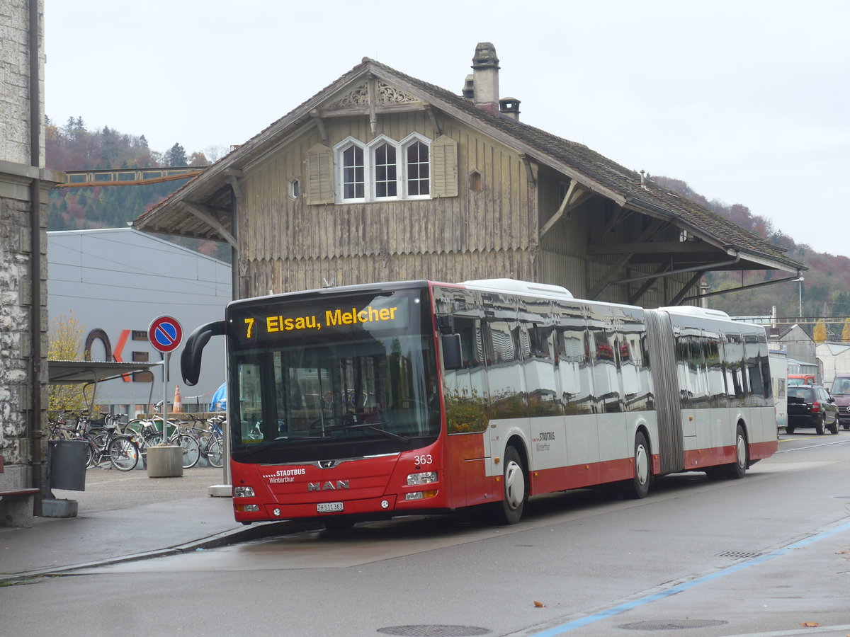 (222'824) - SW Winterthur - Nr. 363/ZH 511'363 - MAN am 1. November 2020 beim Bahnhof Winterthur Wlflingen