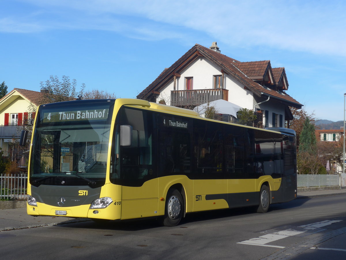 (222'857) - STI Thun - Nr. 410/BE 866'410 - Mercedes am 21. November 2020 in Thun-Lerchenfeld, Forstweg