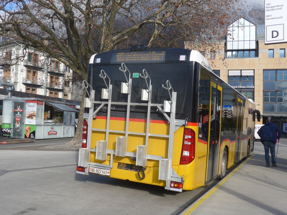 (222'932) - PostAuto Bern - BE 827'645 - Mercedes am 3. Dezember 2020 beim Bahnhof Interlaken West