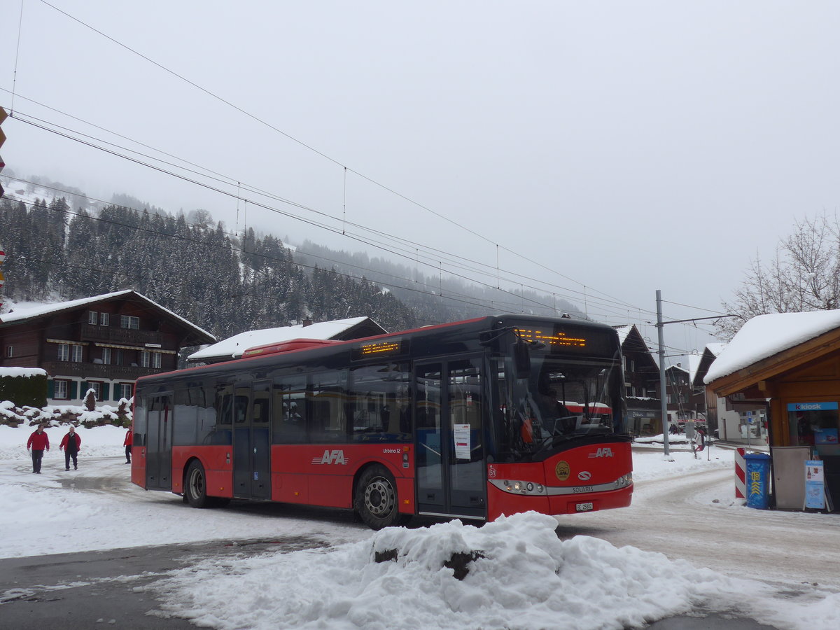 (222'988) - AFA Adelboden - Nr. 51/BE 25'802 - Solaris am 12. Dezember 2020 beim Bahnhof Lenk