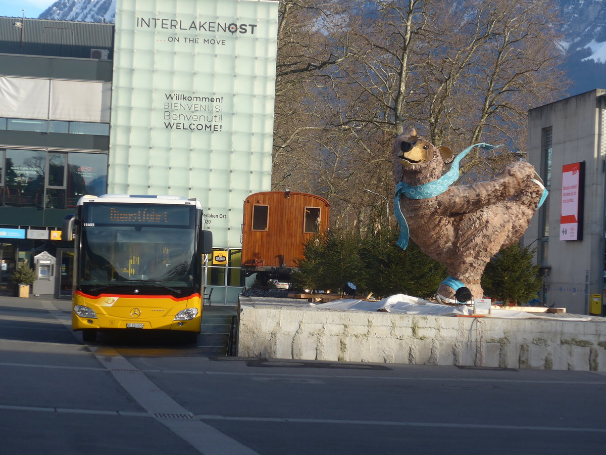 (223'035) - PostAuto Bern - BE 654'090 - Mercedes am 16. Dezember 2020 beim Bahnhof Interlaken Ost
