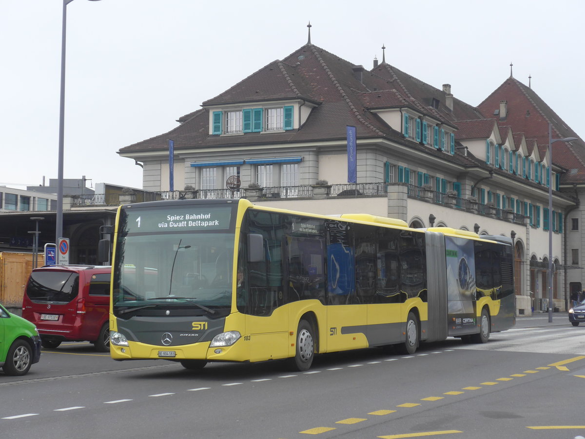 (223'056) - STI Thun - Nr. 183/BE 804'183 - Mercedes am 20. Dezember 2020 beim Bahnhof Thun