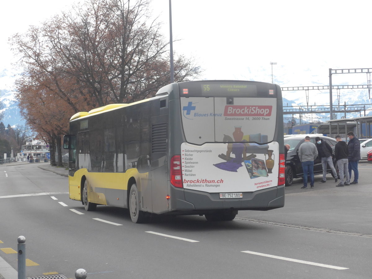 (223'058) - STI Thun - Nr. 180/BE 752'180 - Mercedes am 20. Dezember 2020 beim Bahnhof Thun