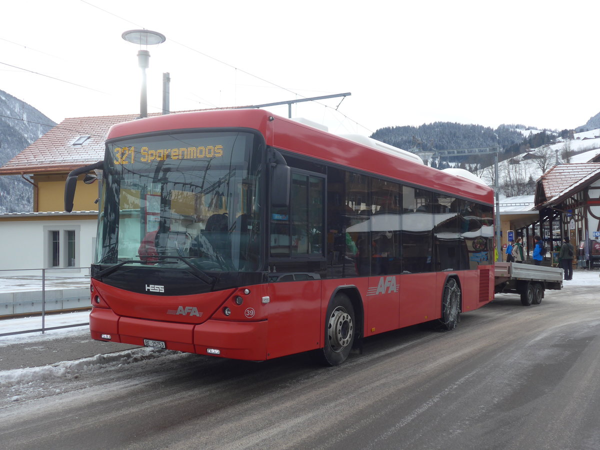 (223'128) - AFA Adelboden - Nr. 39/BE 25'753 - Scania/Hess am 27. Dezember 2020 beim Bahnhof Zweisimmen