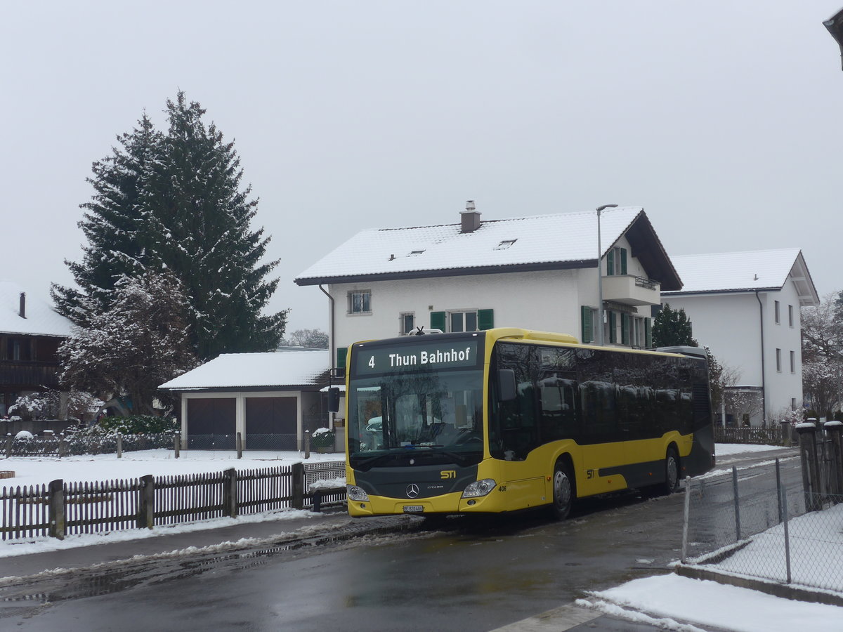 (223'186) - STI Thun - Nr. 406/BE 820'406 - Mercedes am 1. Januar 2021 in Thun-Lerchenfeld, Endstation
