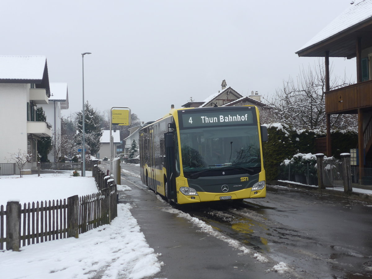 (223'187) - STI Thun - Nr. 406/BE 820'406 - Mercedes am 1. Januar 2021 in Thun-Lerchenfeld, Endstation