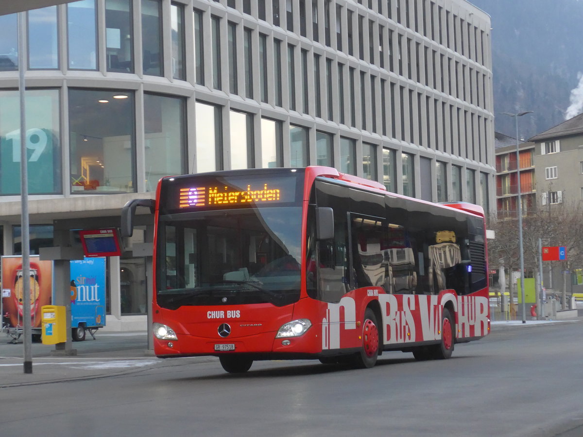 (223'195) - Chur Bus, Chur - Nr. 18/GR 97'518 - Mercedes am 2. Januar 2021 beim Bahnhof Chur