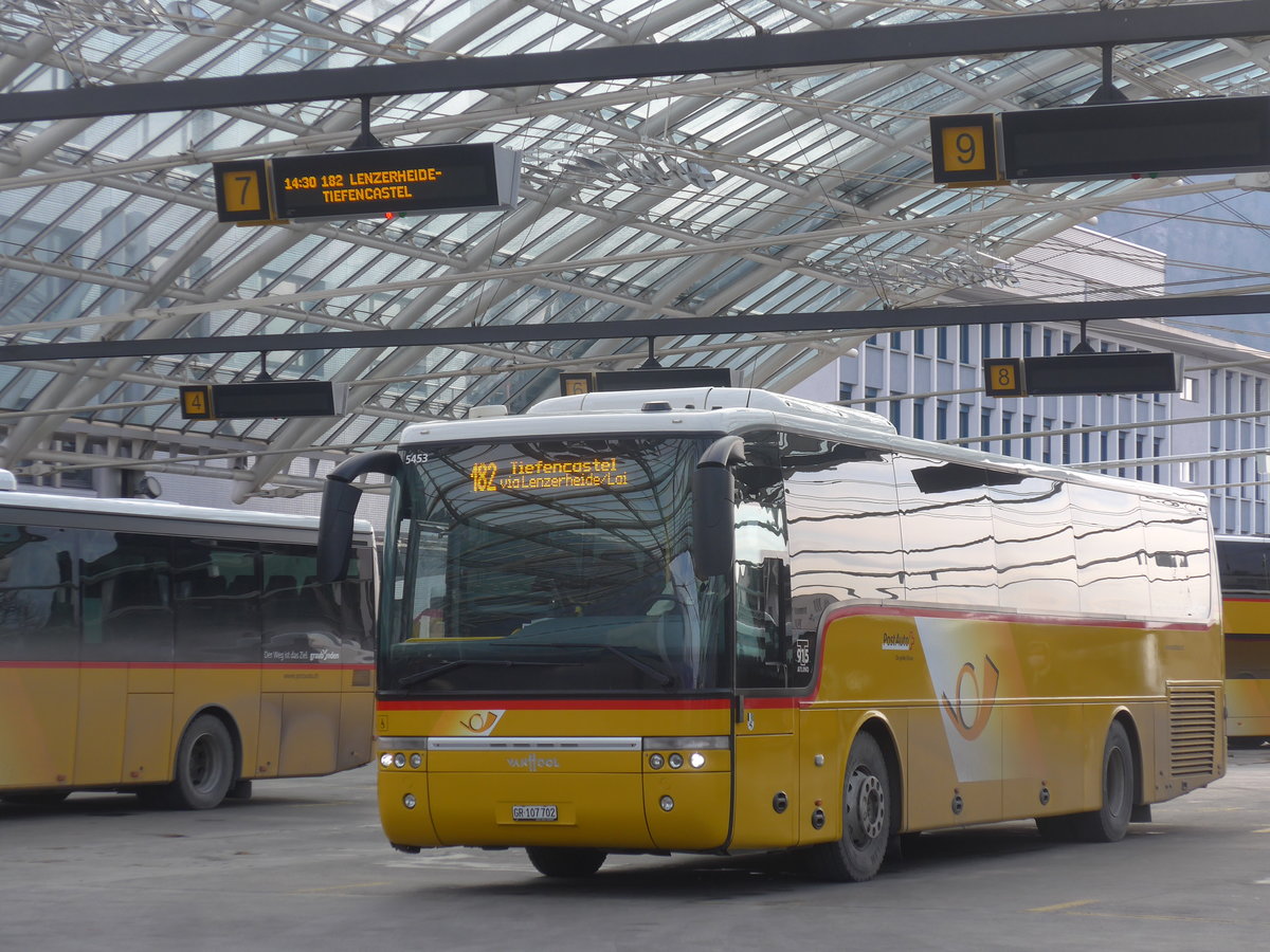(223'257) - PostAuto Graubnden - GR 107'702 - Van Hool am 2. Januar 2021 in Chur, Postautostation