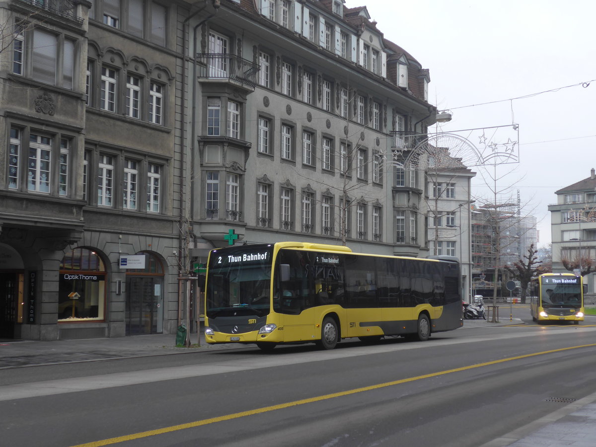 (223'268) - STI Thun - Nr. 405/BE 843'405 - Mercedes am 3. Januar 2021 in Thun, Bahnhofstrasse