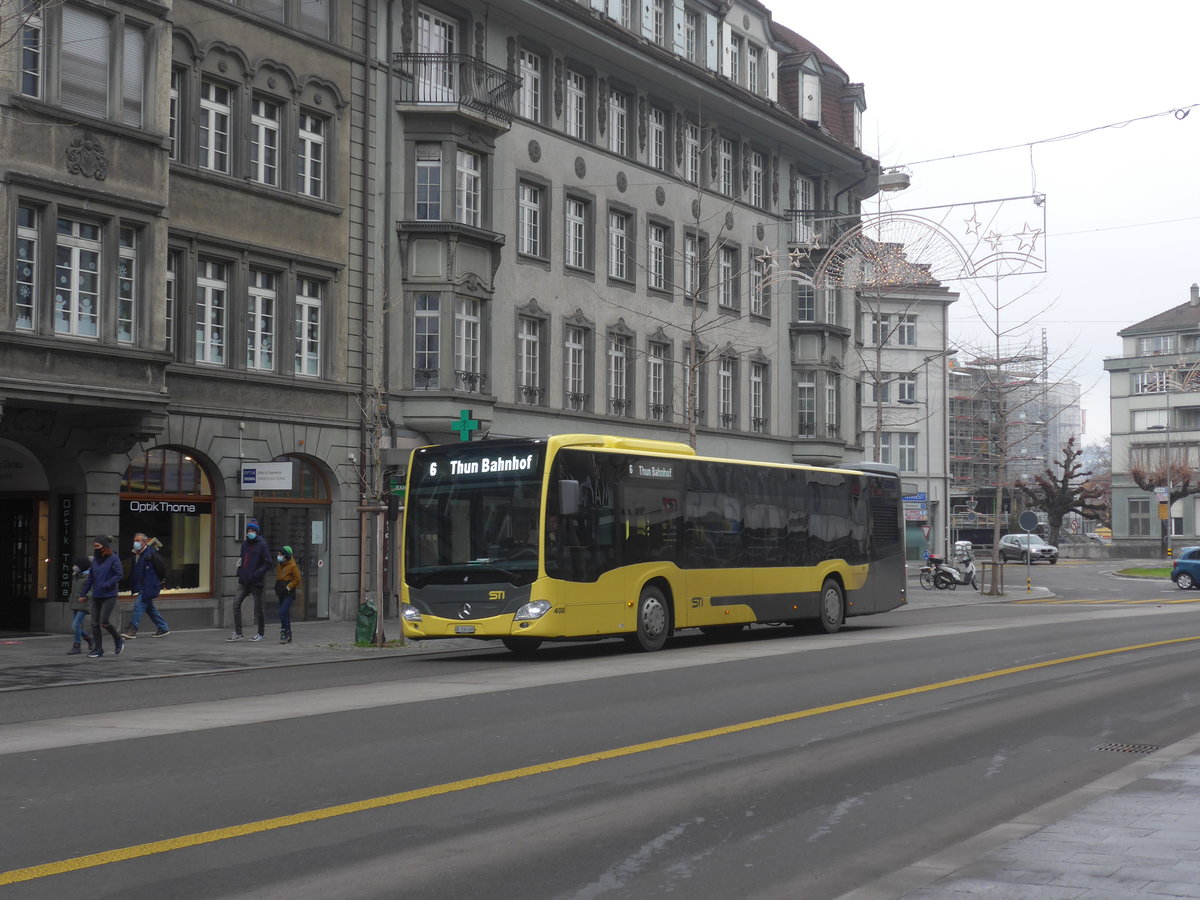 (223'272) - STI Thun - Nr. 408/BE 836'408 - Mercedes am 3. Januar 2021 in Thun, Bahnhofstrasse