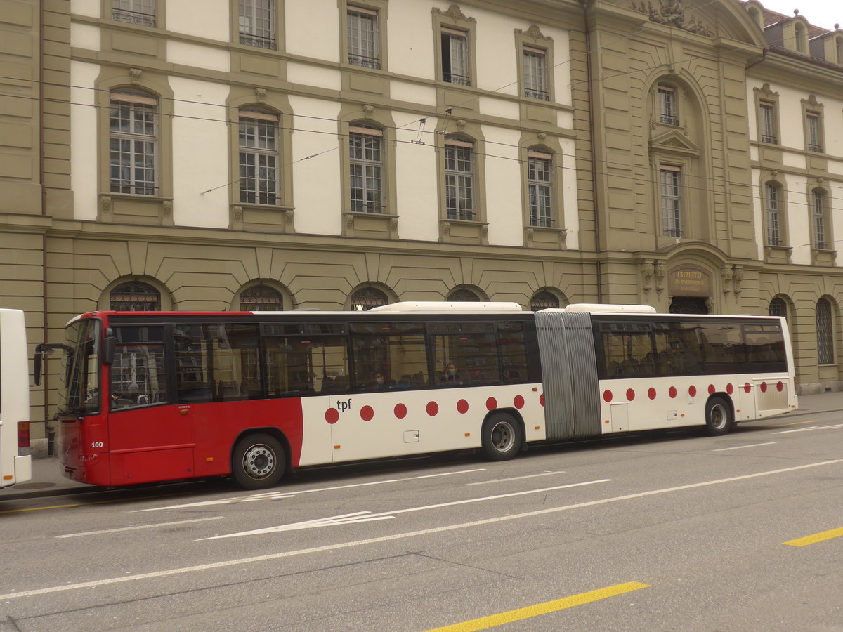 (223'383) - TPF Fribourg - Nr. 100/FR 300'223 - Volvo am 6. Februar 2021 beim Bahnhof Bern