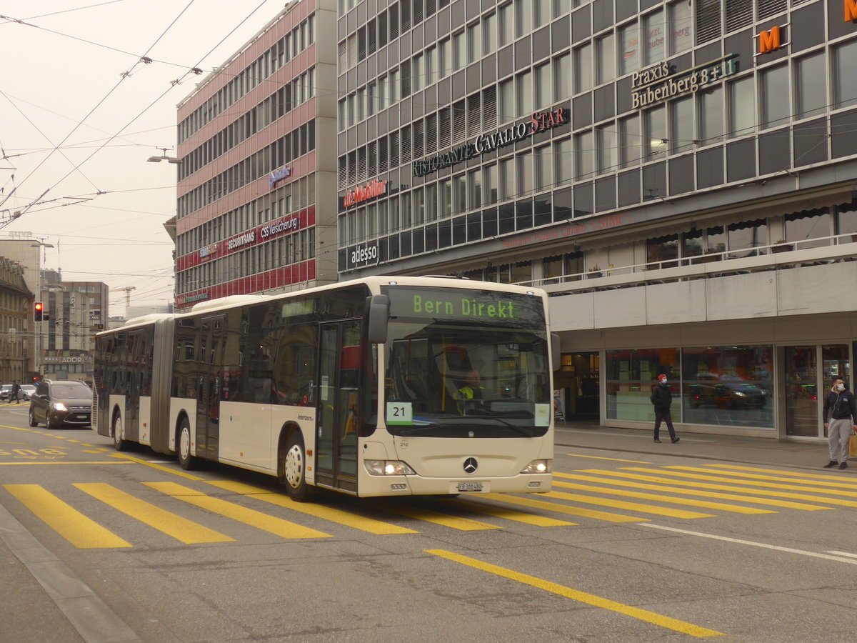 (223'408) - Intertours, Domdidier - Nr. 210/FR 300'480 - Mercedes (ex STI Thun Nr. 134) am 6. Februar 2021 beim Bahnhof Bern