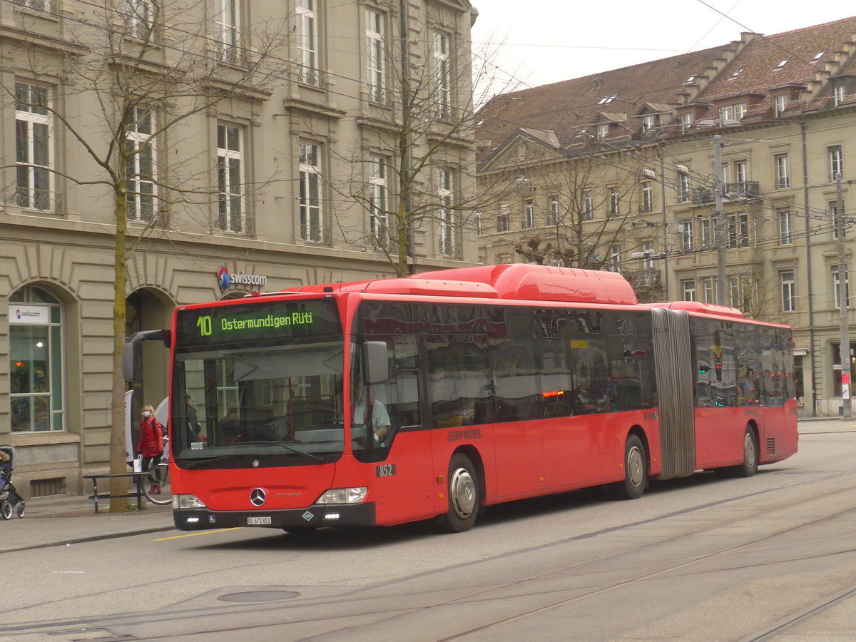 (223'419) - Bernmobil, Bern - Nr. 852/BE 671'852 - Meercedes am 6. Februar 2021 beim Bahnhof Bern