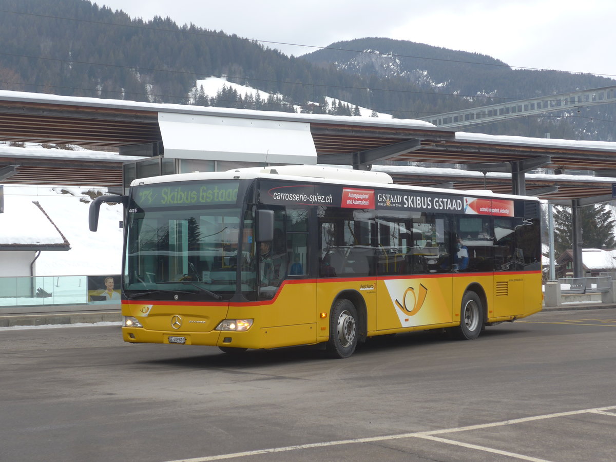 (223'444) - PostAuto Bern - BE 489'810 - Mercedes (ex Portenier, Adelboden Nr. 10) am 7. Februar 2021 beim Bahnhof Gstaad