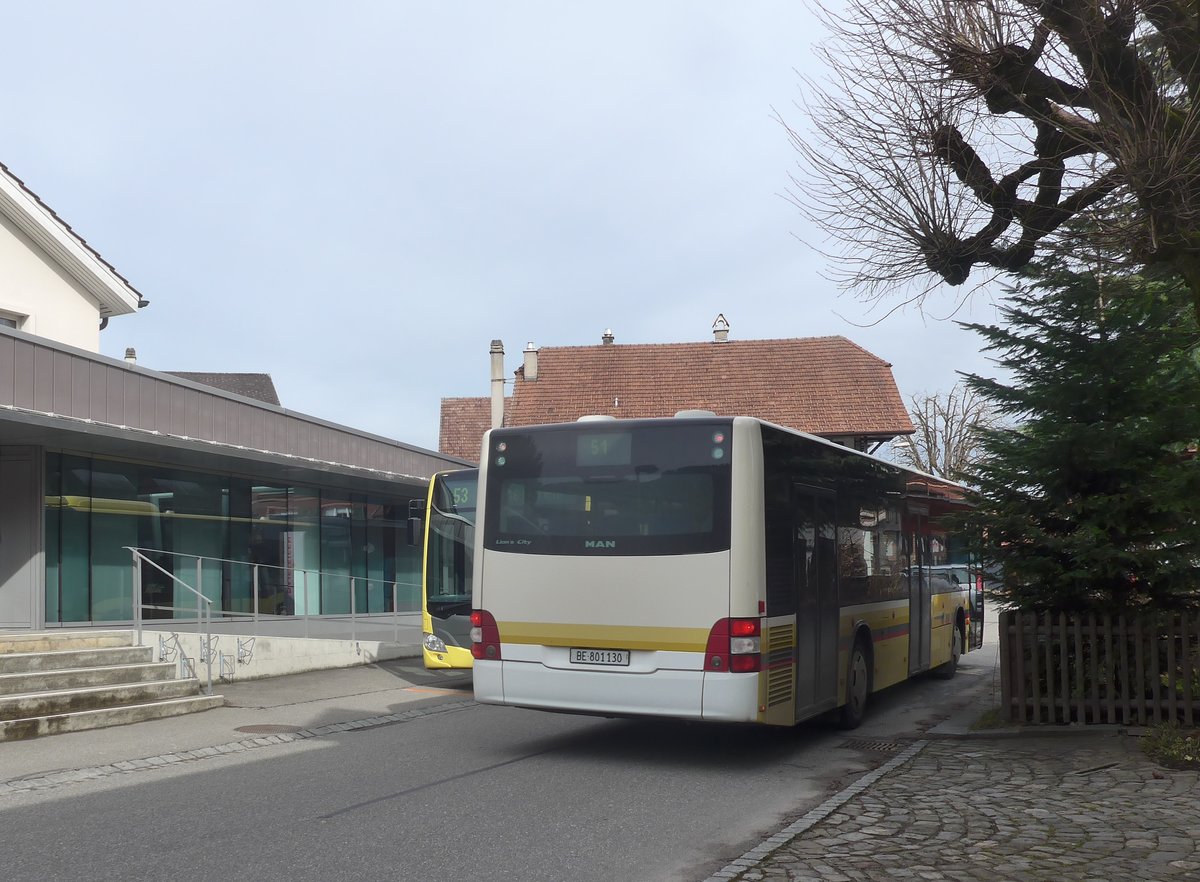 (223'602) - STI Thun - Nr. 130/BE 801'130 - MAN am 18. Februar 2021 in Wattenwil, Postgasse