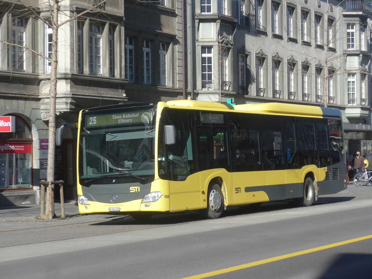 (223'645) - STI Thun - Nr. 192/BE 804'192 - Mercedes am 20. Februar 2021 in Thun, Bahnhofstrasse