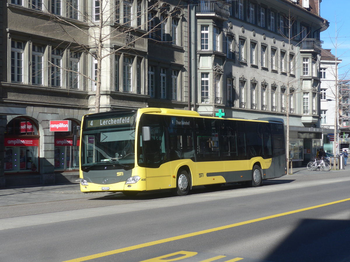 (223'647) - STI Thun - Nr. 405/BE 843'405 - Mercedes am 20. Februar 2021 in Thun, Bahnhofstrasse