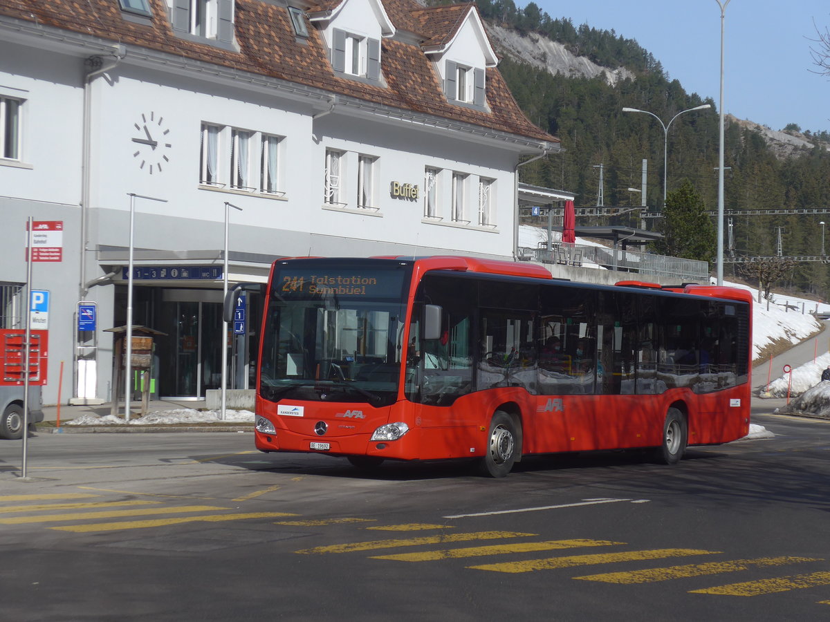 (223'712) - AFA Adelboden - Nr. 92/BE 19'692 - Mercedes am 23. Februar 2021 beim Bahnhof Kandersteg