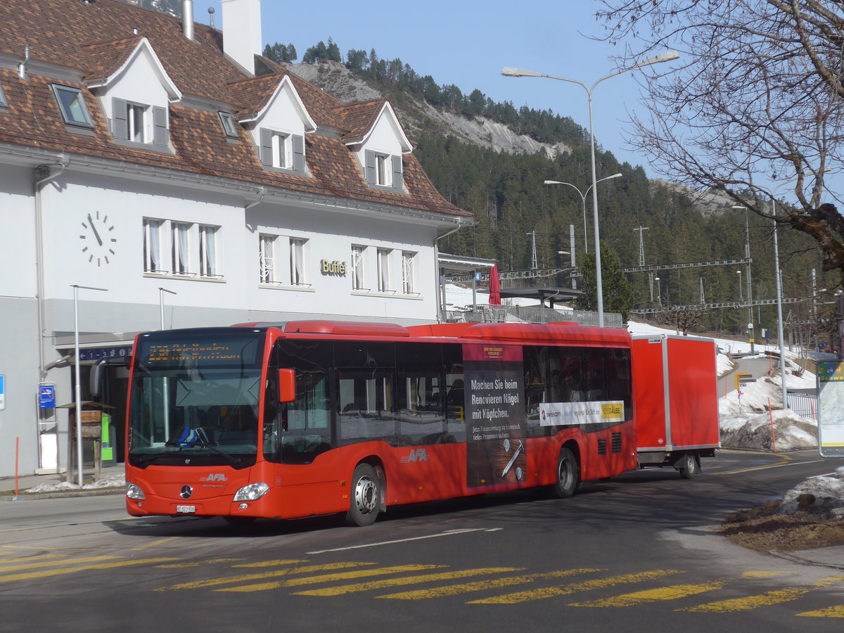 (223'714) - AFA Adelboden - Nr. 96/BE 823'926 - Mercedes am 23. Februar 2021 beim Bahnhof Kandersteg