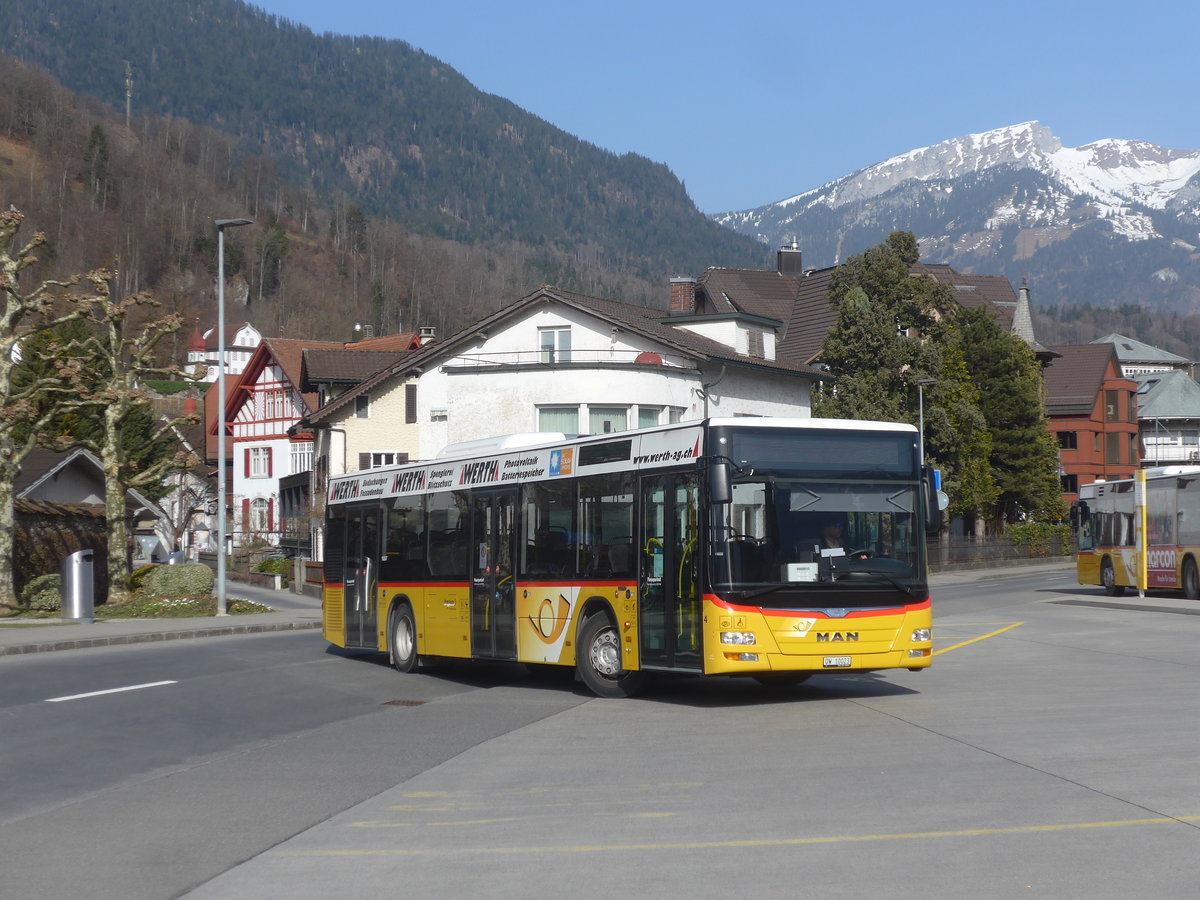 (223'778) - PostAuto Zentralschweiz - Nr. 4/OW 10'023 - MAN (ex Dillier, Sarnen Nr. 4) am 26. Februar 2021 beim Bahnhof Sarnen