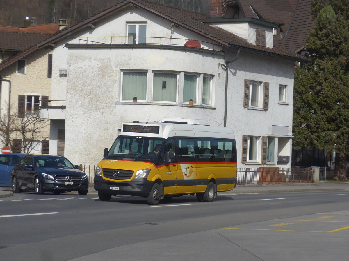 (223'779) - PostAuto Zentralschweiz - Nr. 15/OW 10'015 - Mercedes (ex Dillier, Sarnen Nr. 15) am 26. Februar 2021 beim Bahnhof Sarnen