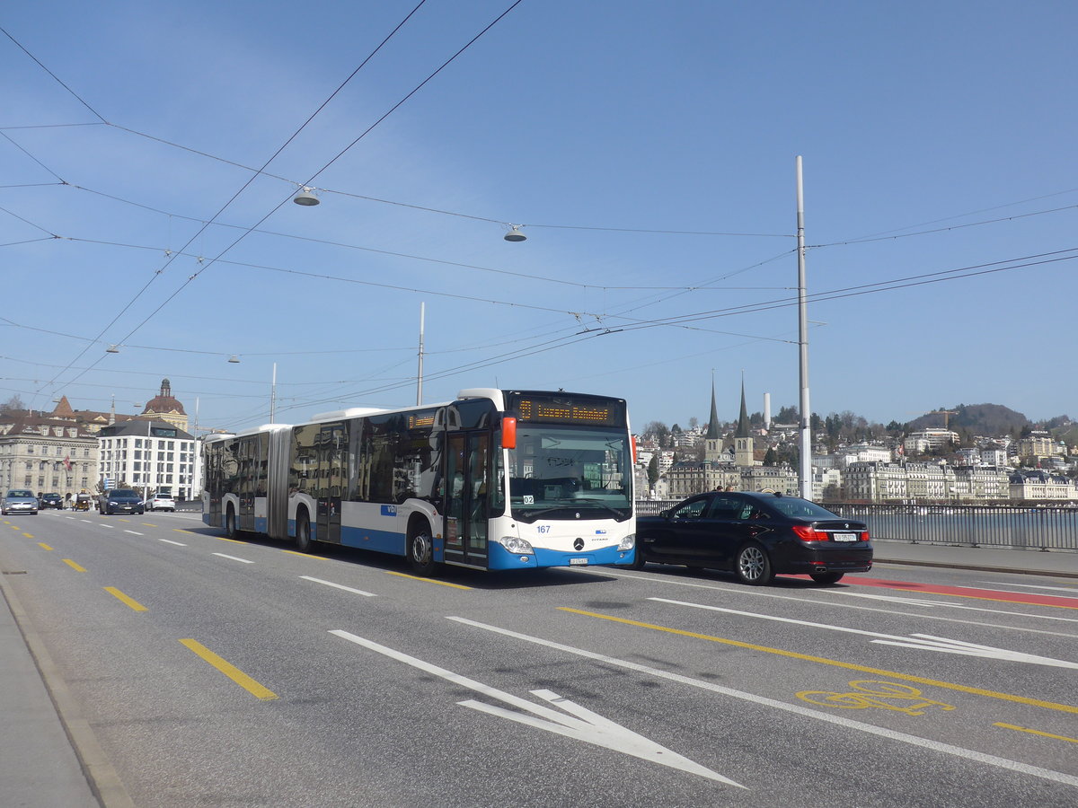 (223'798) - VBL Luzern - Nr. 167/LU 174'637 - Mercedes am 26. Februar 2021 in Luzern, Bahnhofbrcke 