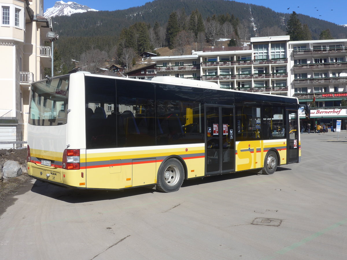 (223'838) - Grindelwaldbus, Grindelwald - Nr. 17/BE 72'444 - MAN/Gppel (ex STI Thun Nr. 133) am 28. Februar 2021 beim Bahnhof Grindelwald
